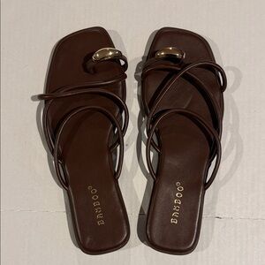 BAMBOO Women's Dark Brown Strappy Sandals
